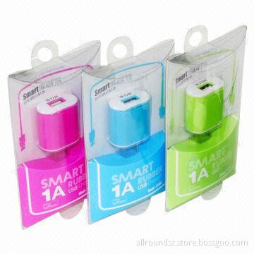 Mobile Phone Chargers for iPhone 5/5S with Rubble Cover on Housing